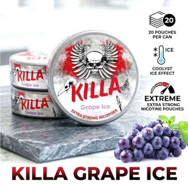 Killa Grape Ice -pliculete nicotina - poza prezentare produs